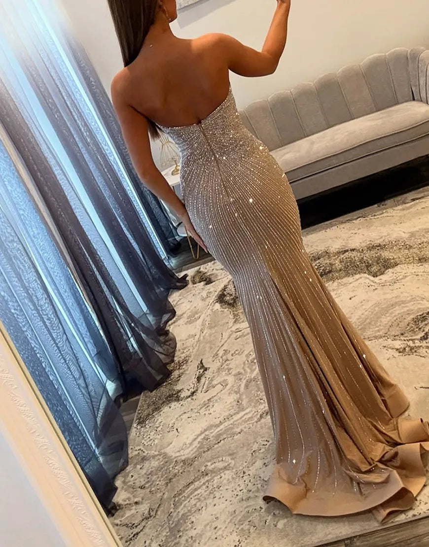 Gigi | Crystal Beaded Sweetheart Fitted Mermaid Bridesmaid Dress