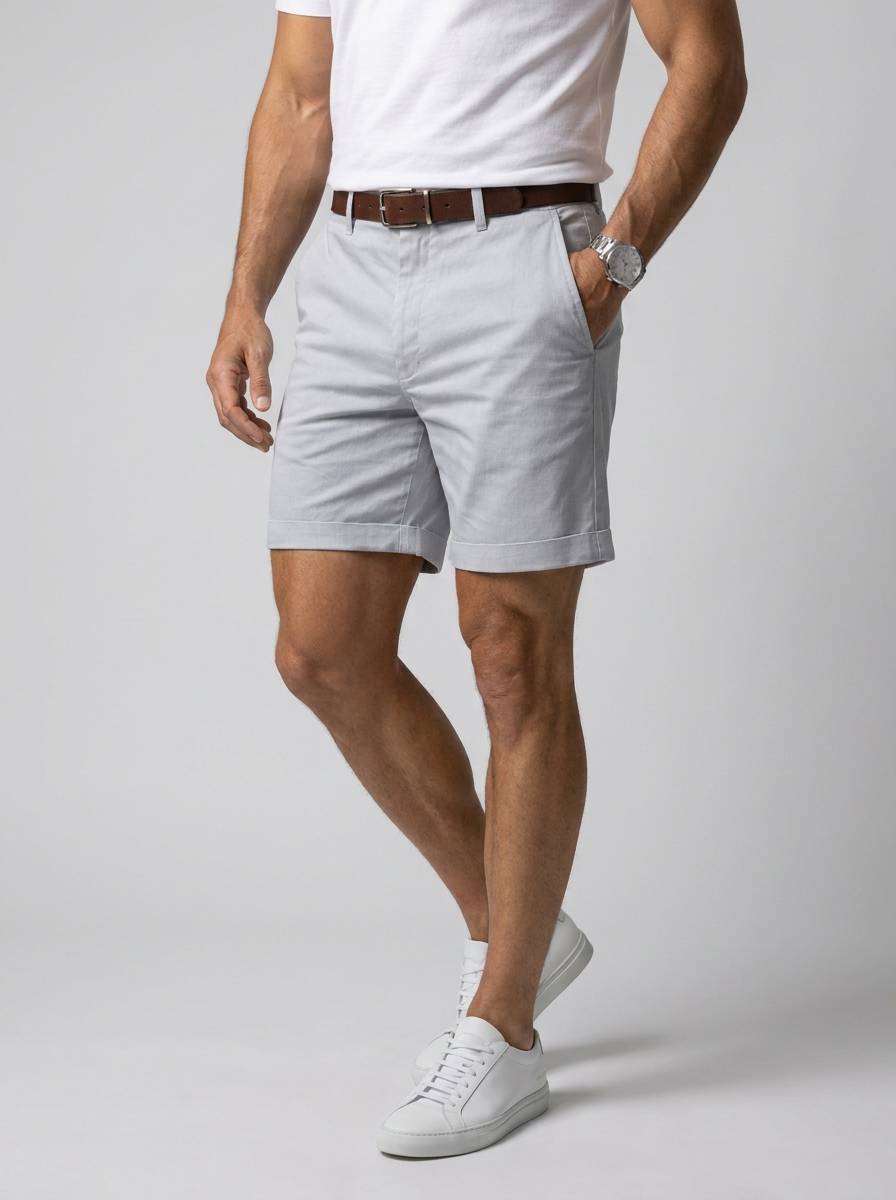 Jude | Klassiske Bomulds Chinos Shorts Med Opsmøg