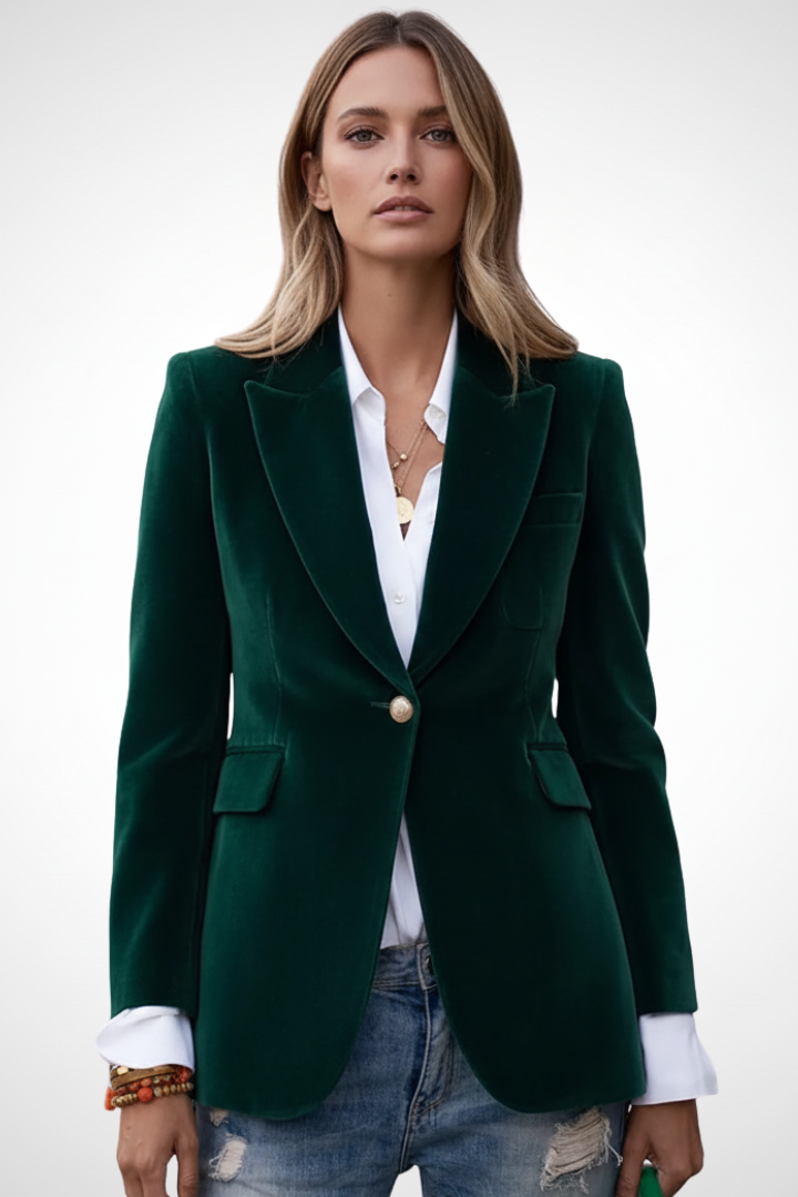En Enkeltradet Skræddersyet Blazer med Revers