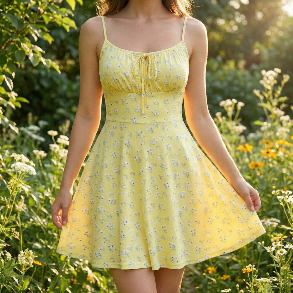 Wren | Daisy Print A-Line Mini Sundress
