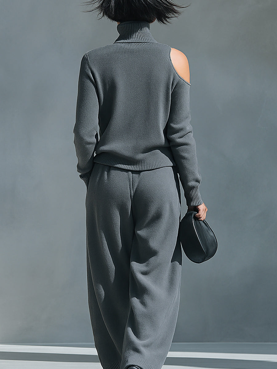 Simone | Women's One Shoulder Cut-Out Knit Set