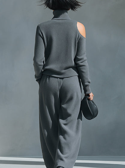 Simone | Women's One Shoulder Cut-Out Knit Set