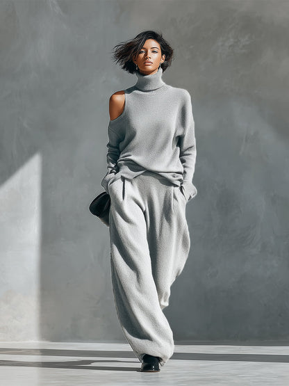 Simone | Women's One Shoulder Cut-Out Knit Set