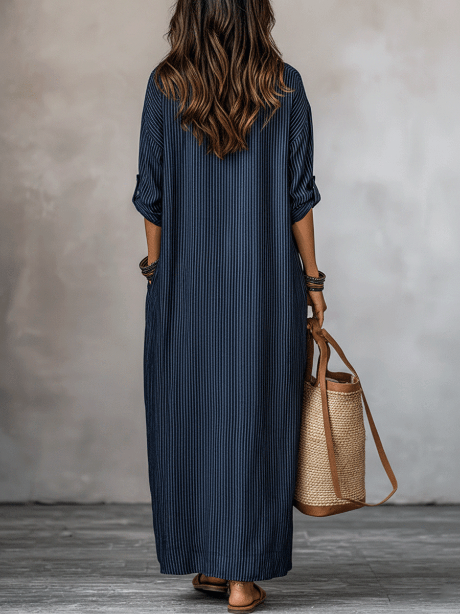 Indigo | Løs Pasform Boho Ferie Maxikjole til Kvinder