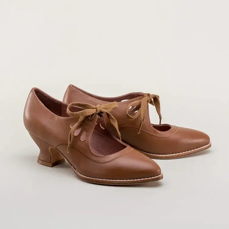 Morgan | Lace-Up Retro-Style Vintage Mary Jane Heels