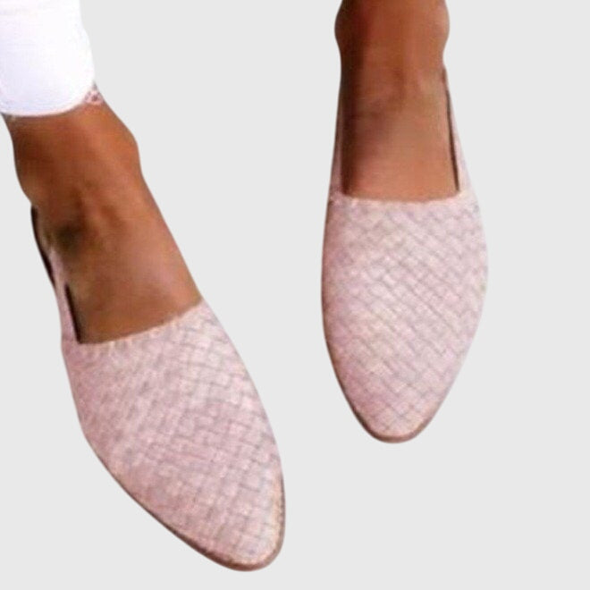 Marie | Woven Pointed Toe Flat Cushioned Comfort Sandals