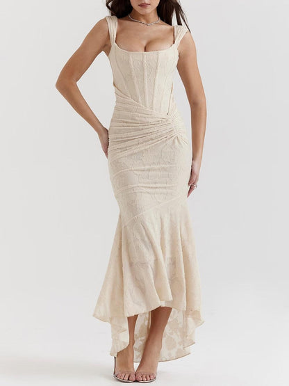 Jasmine | Off Shoulder Lace Boned Corset Wedding Guest Dress