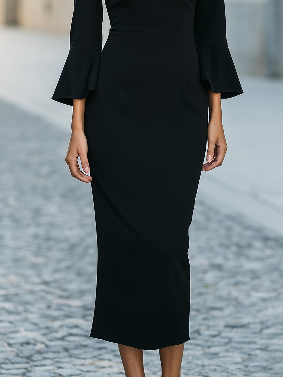 Party Dress with Off Shoulder and Crystal Detail