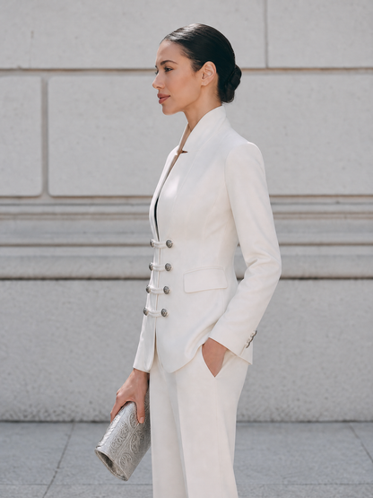 Military Inspired Double Breasted Tailored Blazer
