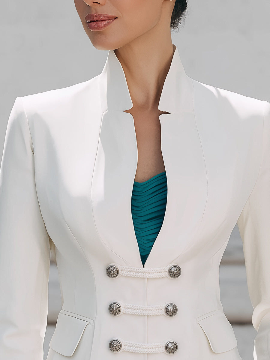 Military Inspired Double Breasted Tailored Blazer