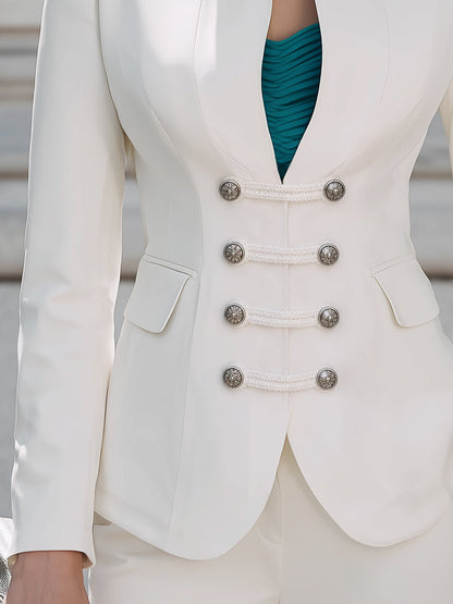 Military Inspired Double Breasted Tailored Blazer