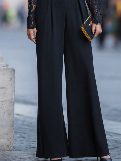 Jumpsuit with Off Shoulder and Lace Sleeves