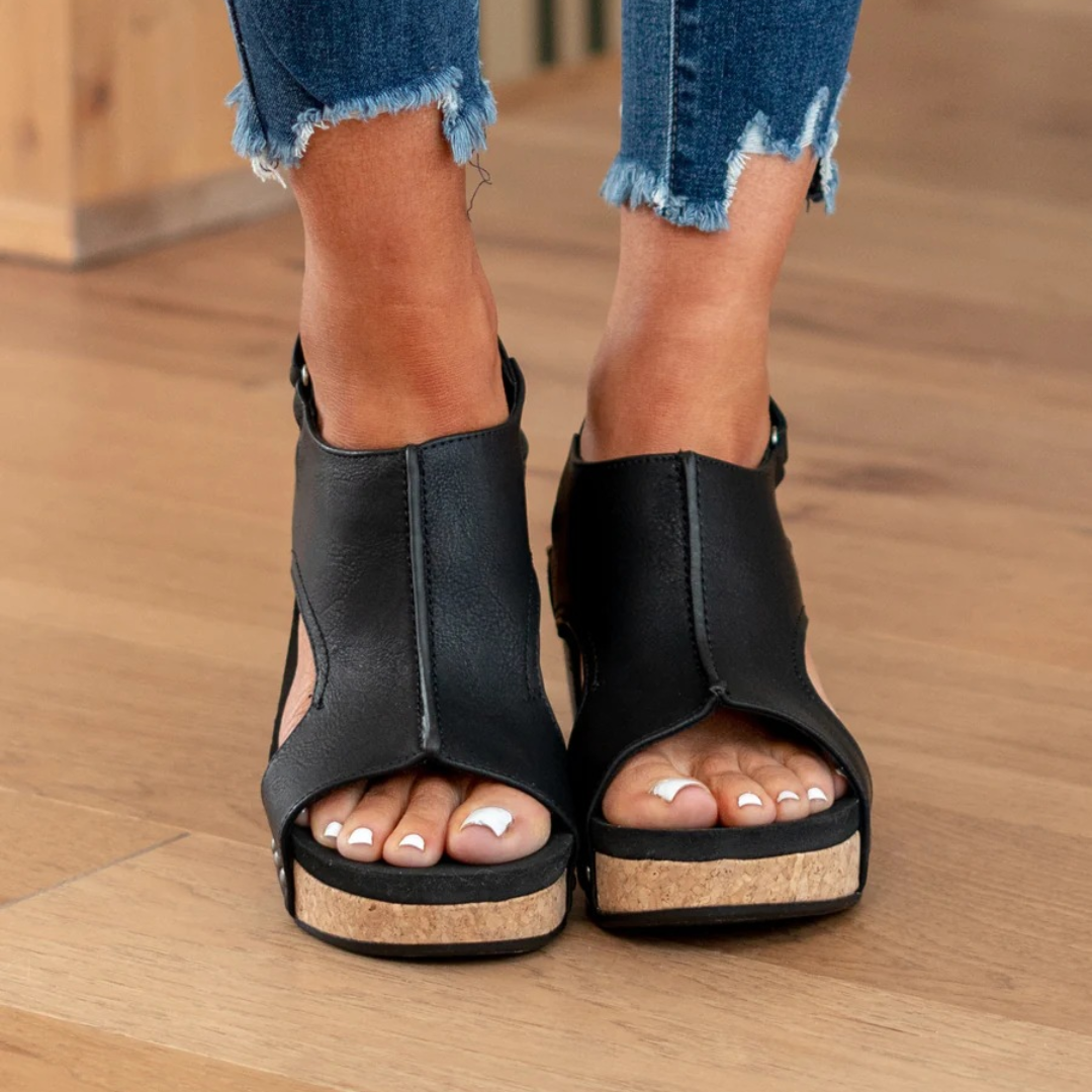 Yasmin | Open Toe Stylish Platform Wedge-Heel Sandals
