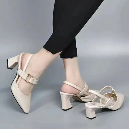 Roxanne | Pointed Toe Sling-Back Block Heels