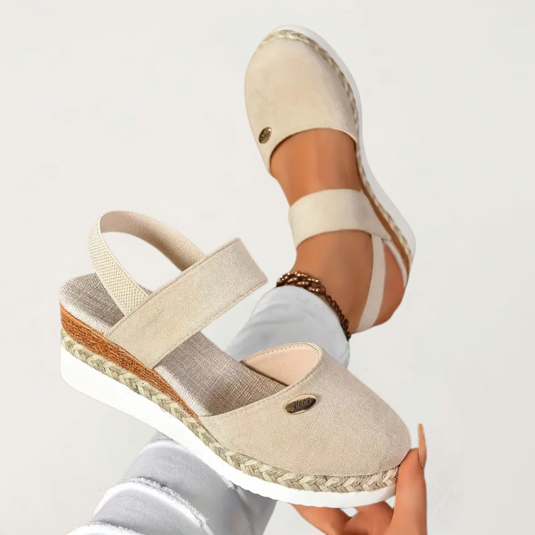 Debbie | Closed Toe Wedge-Heel Comfort Platform Sandals