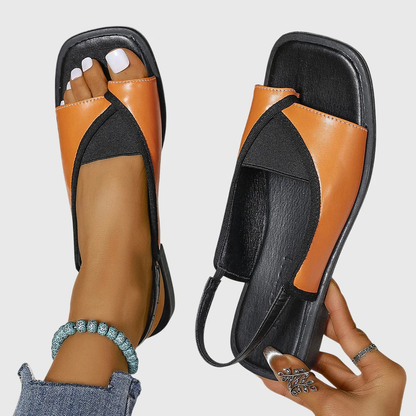 Rhonda | Square-Toe Colorblock Comfort Sandals