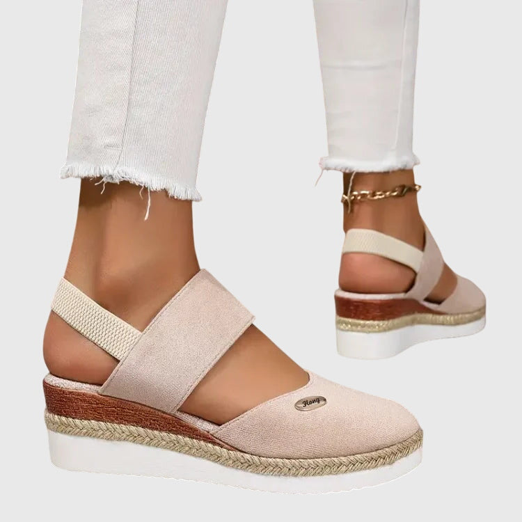Debbie | Closed Toe Wedge-Heel Comfort Platform Sandals
