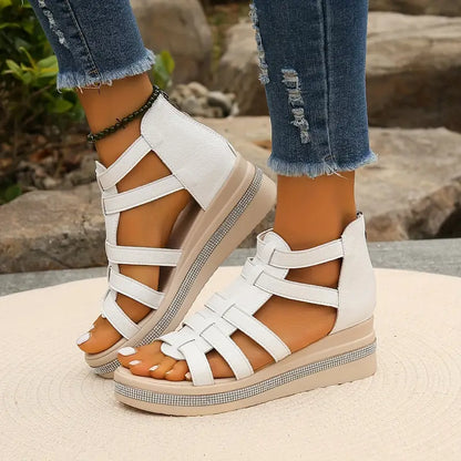 Leah | Rhinestone Comfort Chunky Platform Sandals