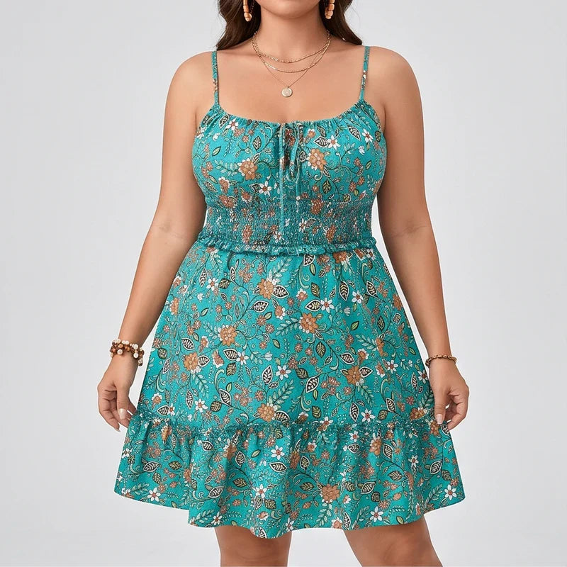 Darcy | Plus Size Floral Smocked Waist Summer Dress