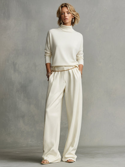 Iris | Women's Ivory Oversized Knit Turtleneck
