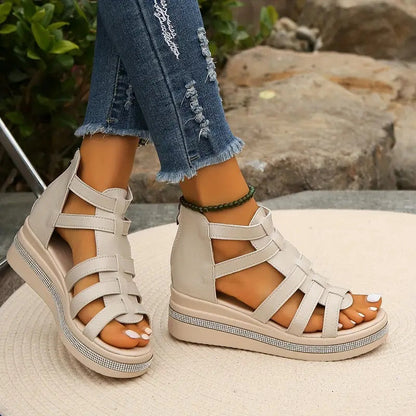 Leah | Rhinestone Comfort Chunky Platform Sandals