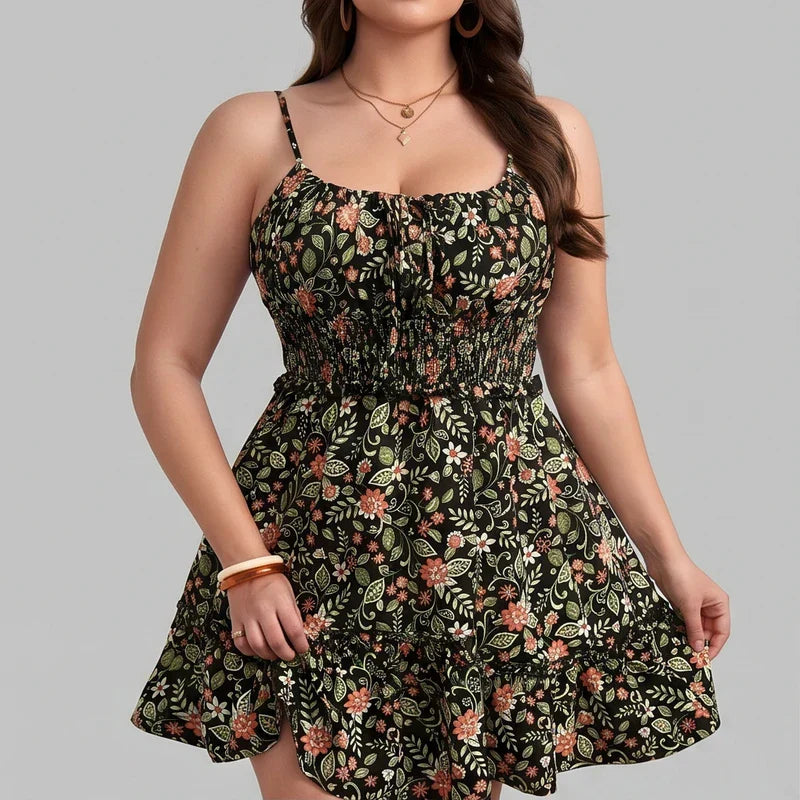 Darcy | Plus Size Floral Smocked Waist Summer Dress