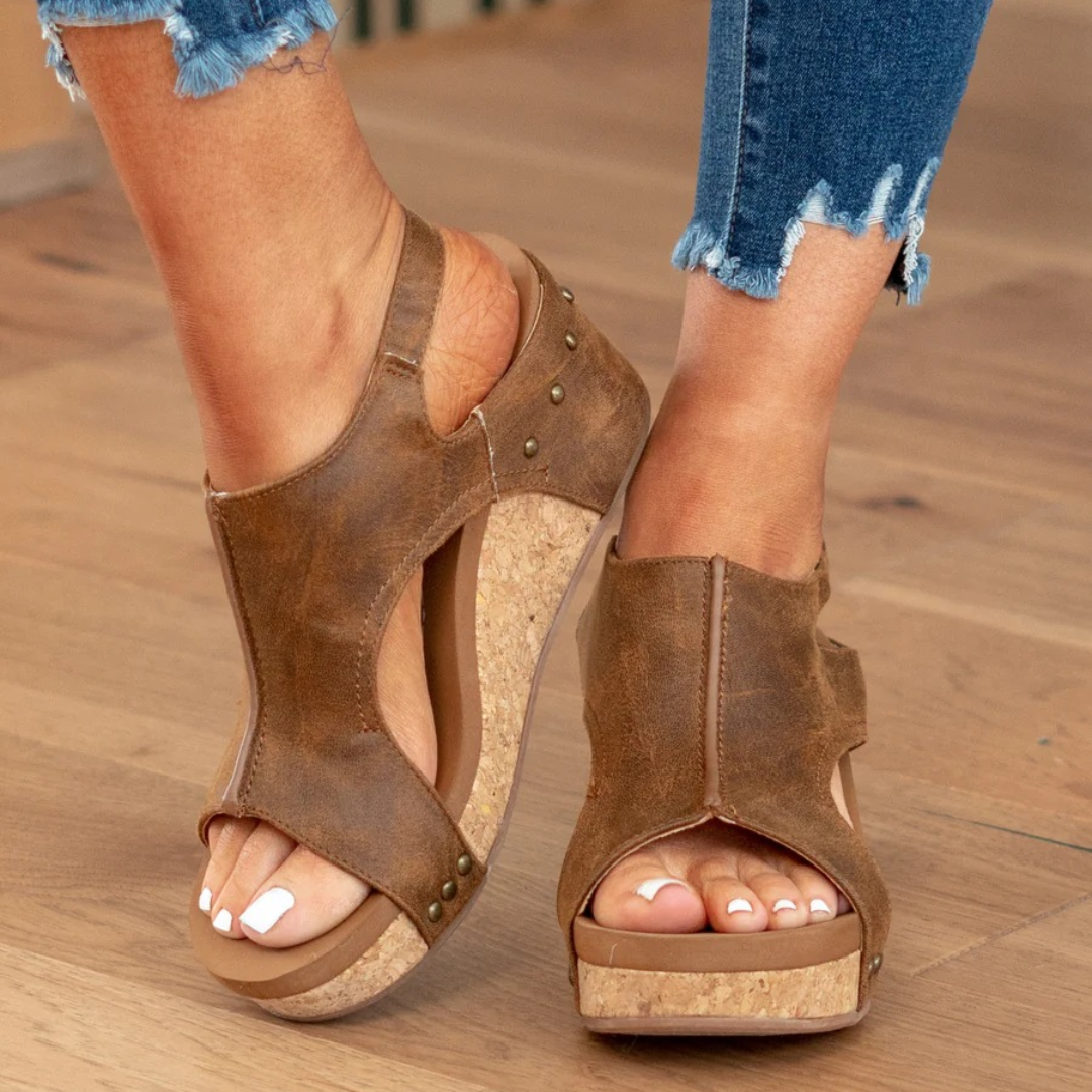 Yasmin | Open Toe Stylish Platform Wedge-Heel Sandals