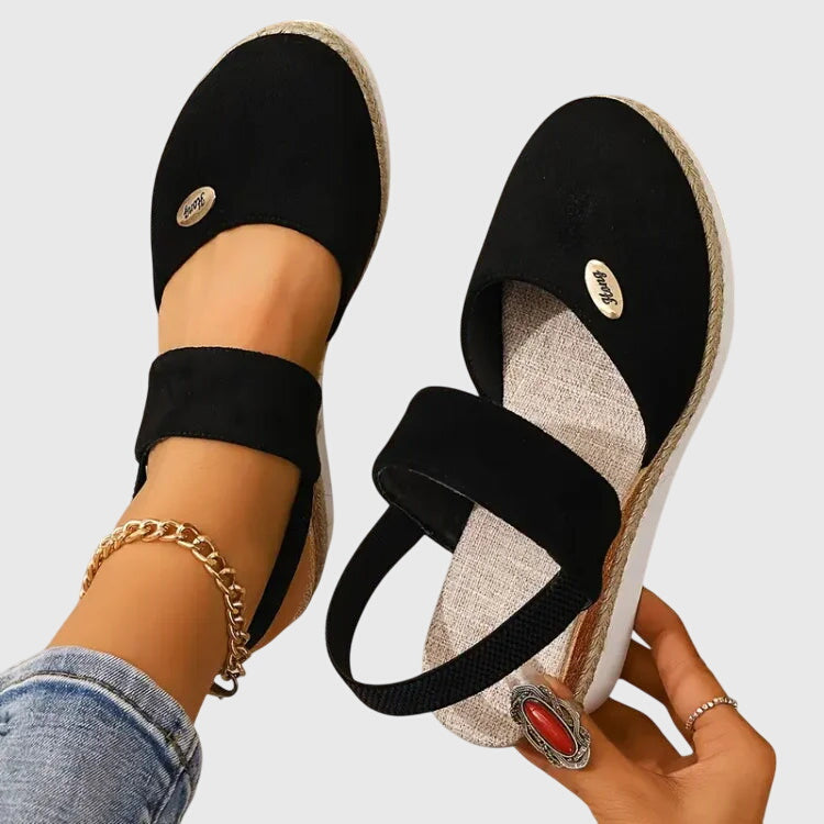 Debbie | Closed Toe Wedge-Heel Comfort Platform Sandals