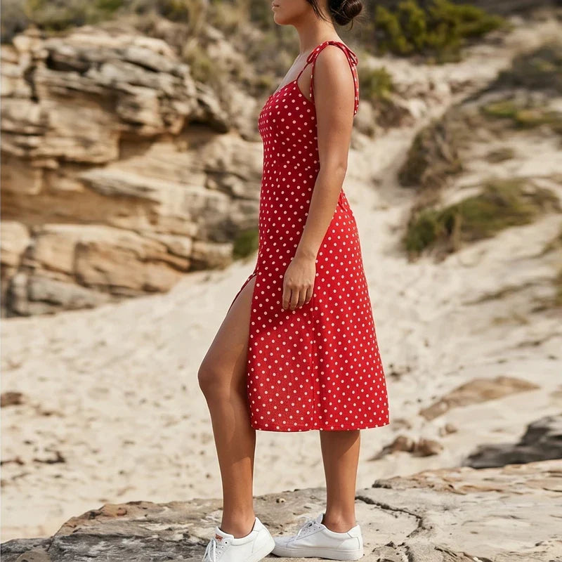 Cortez | Retro Polka Dot Midi Summer Dress