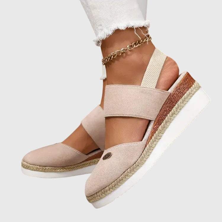 Debbie | Closed Toe Wedge-Heel Comfort Platform Sandals