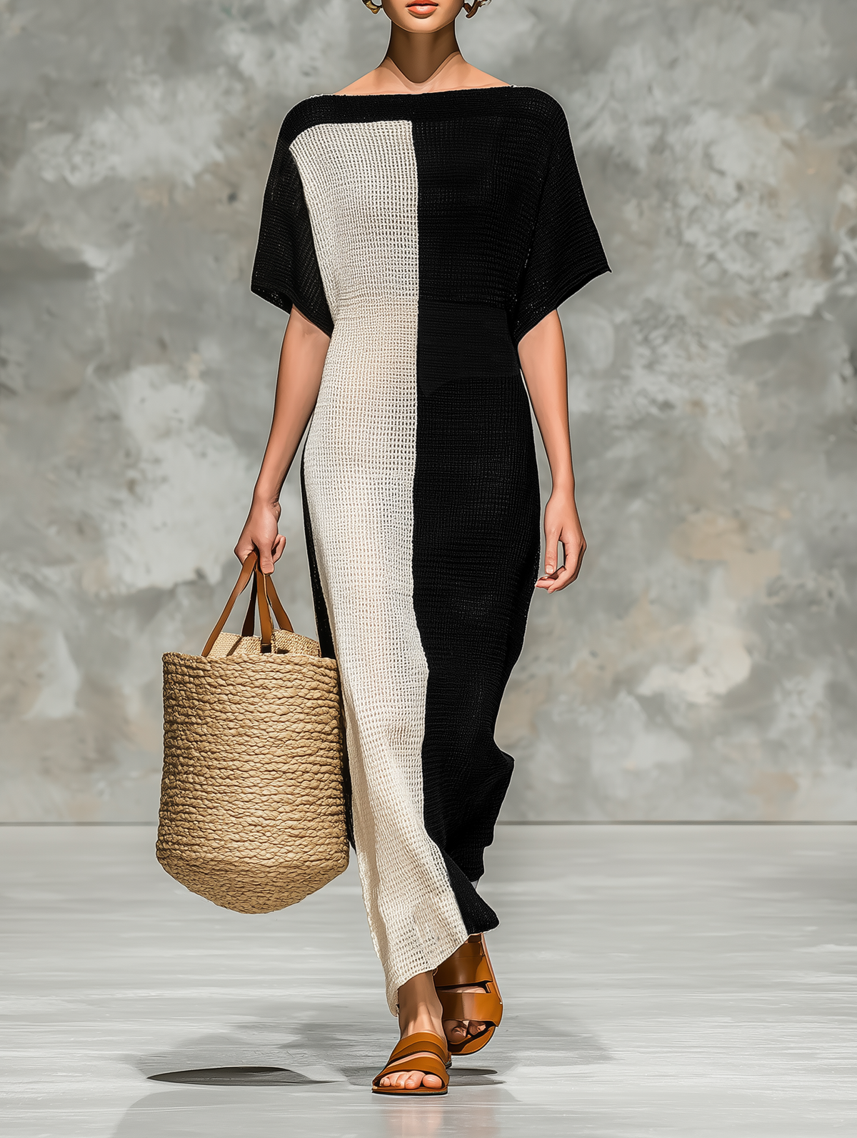 Marnie | Women's Knit Maxi Dress with Boat Neck