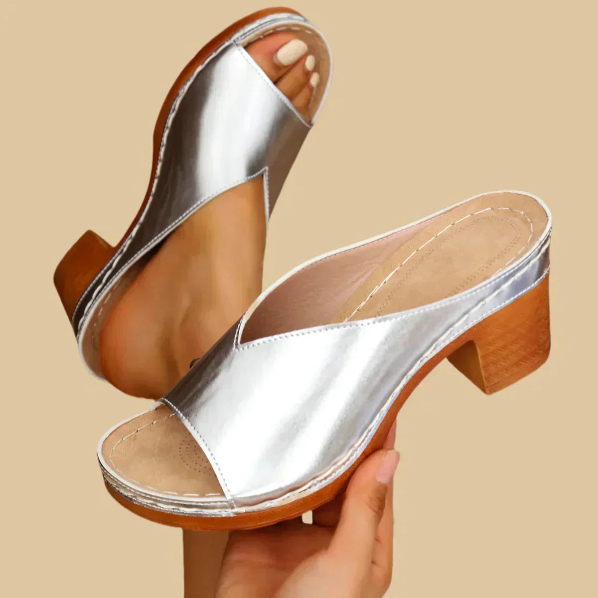 Zara | Open Toe Mule Chunky Platform Block Heeled Sandals