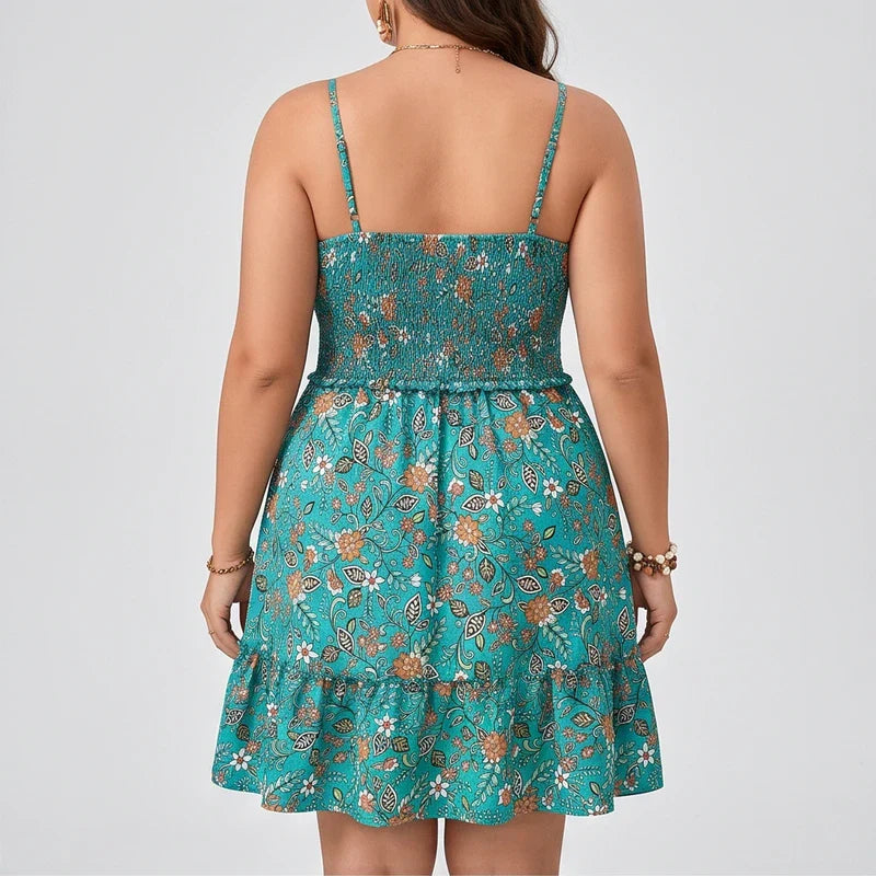 Darcy | Plus Size Floral Smocked Waist Summer Dress