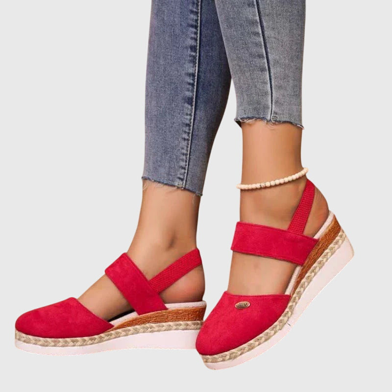 Debbie | Closed Toe Wedge-Heel Comfort Platform Sandals
