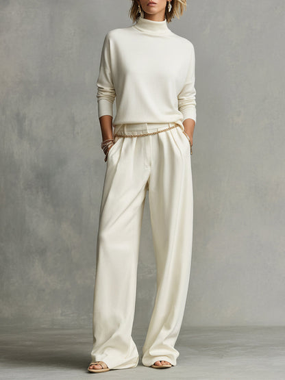 Iris | Women's Ivory Oversized Knit Turtleneck