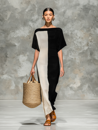 Marnie | Women's Knit Maxi Dress with Boat Neck