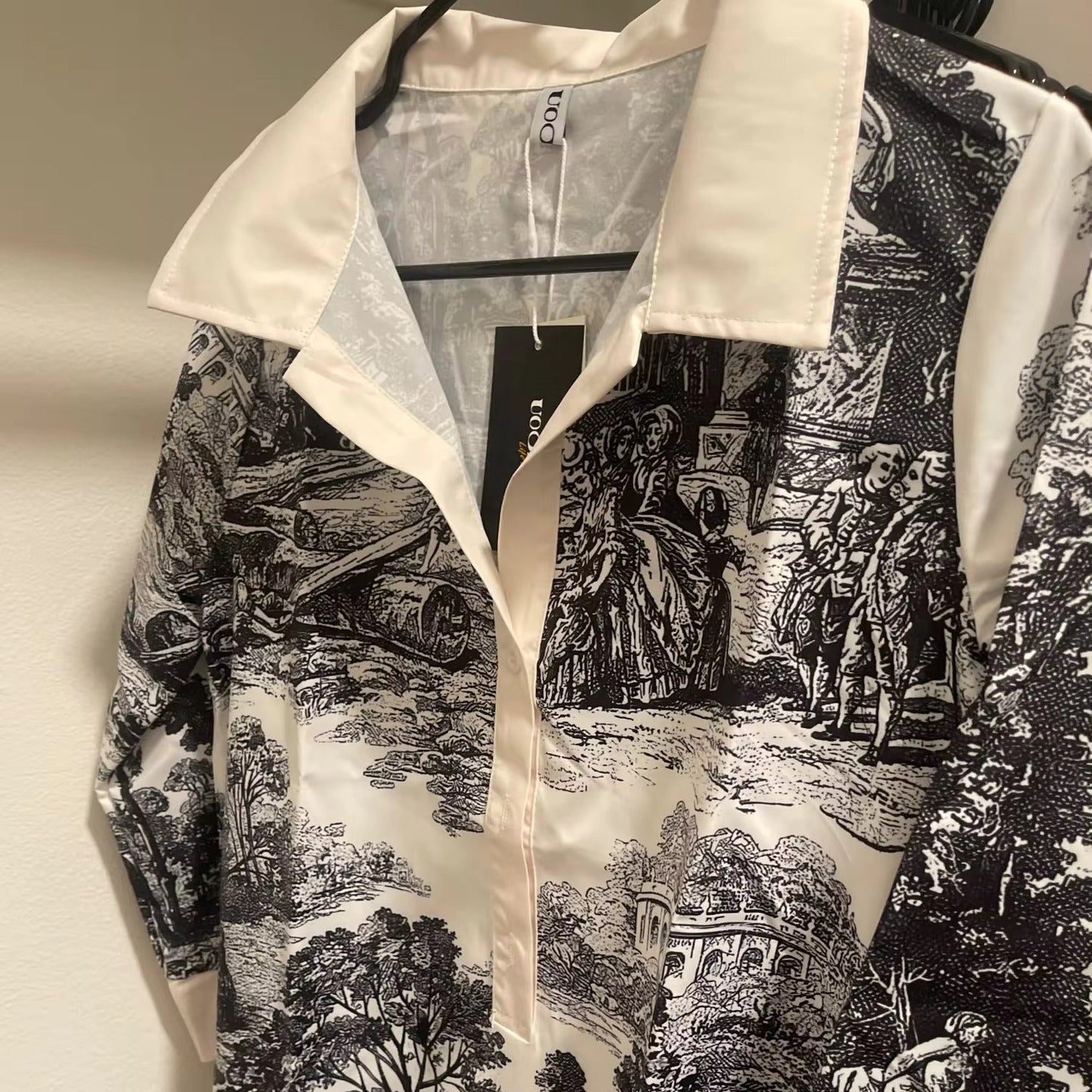 Vivienne | Vintage Toile Print Mini Tunic Dress