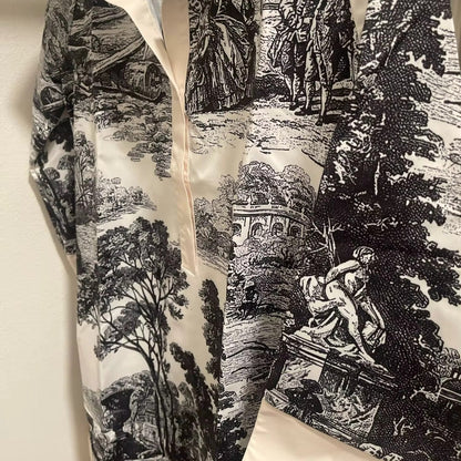 Vivienne | Vintage Toile Print Mini Tunic Dress