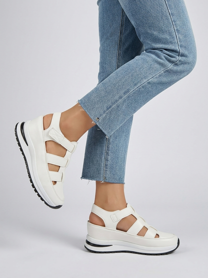 Ali | Platform Sandaler Med Velcrorem Og Lukket Tå