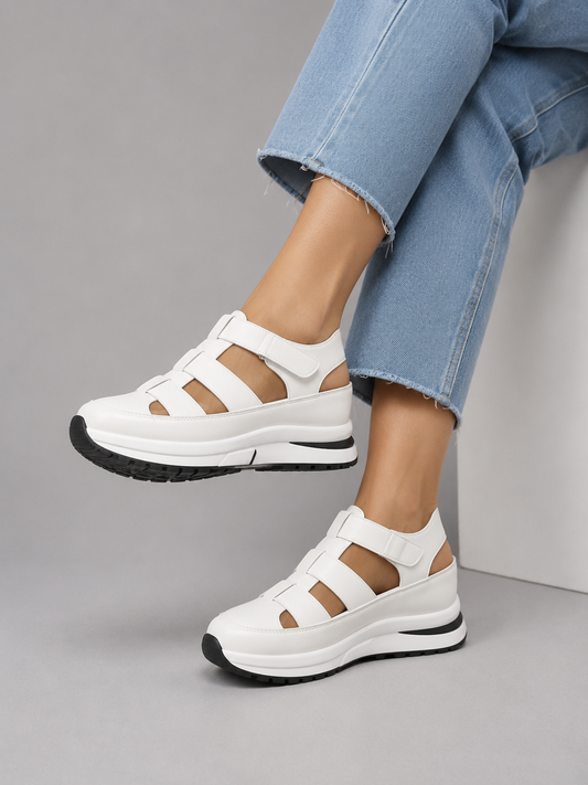 Ali | Platform Sandaler Med Velcrorem Og Lukket Tå