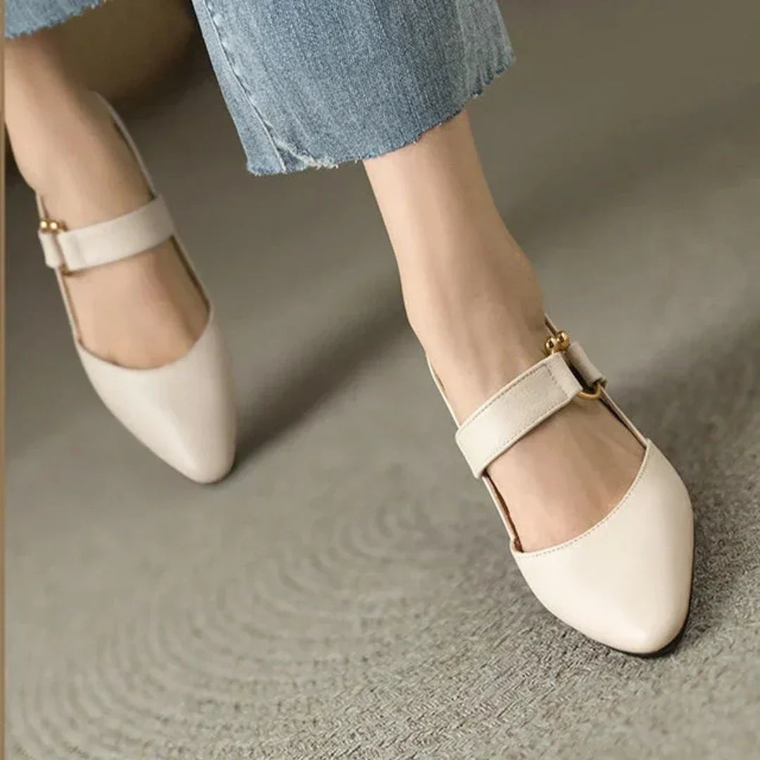 Roxanne | Pointed Toe Sling-Back Block Heels