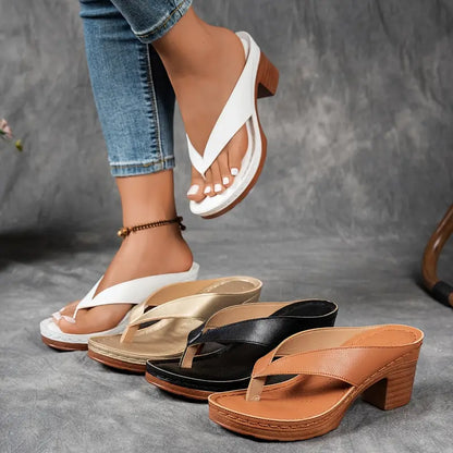 Holly | Comfortable Chunky Platform Block Heeled Sandals