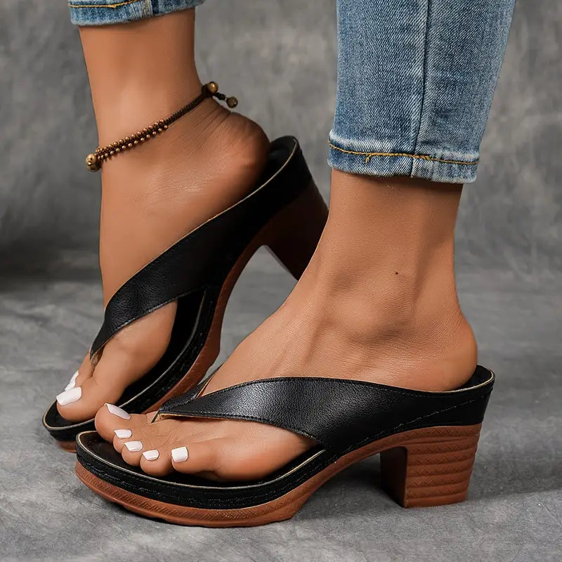 Holly | Comfortable Chunky Platform Block Heeled Sandals