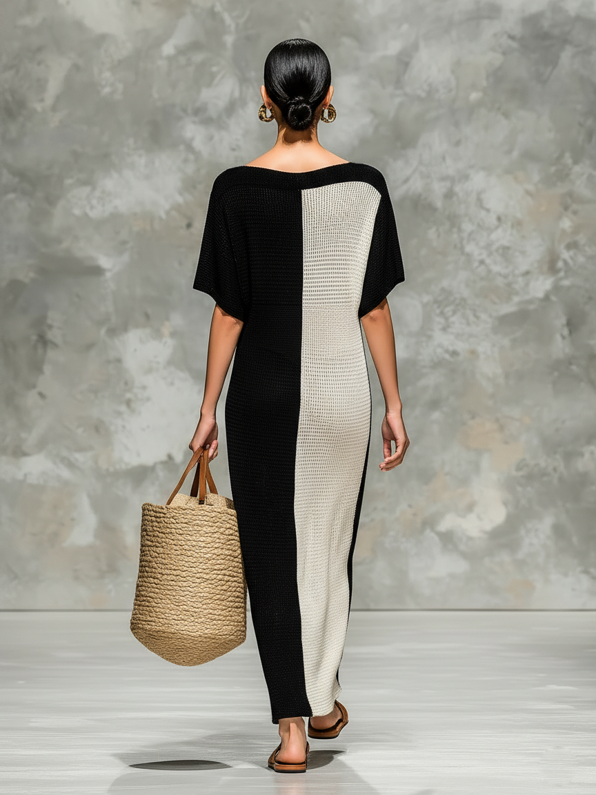 Marnie | Women's Knit Maxi Dress with Boat Neck