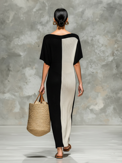 Marnie | Women's Knit Maxi Dress with Boat Neck