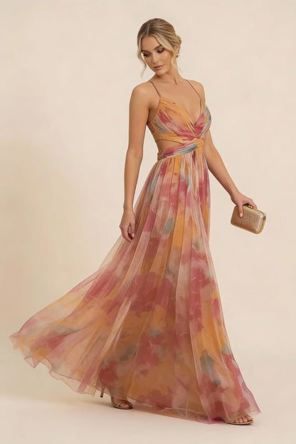 Bianca | Elegant Floral Bohemian Wedding Guest Maxi Dress