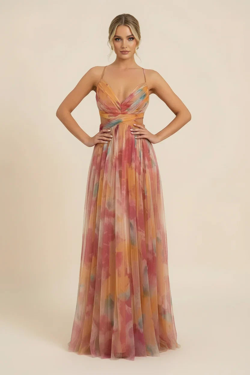 Bianca | Elegant Floral Bohemian Wedding Guest Maxi Dress