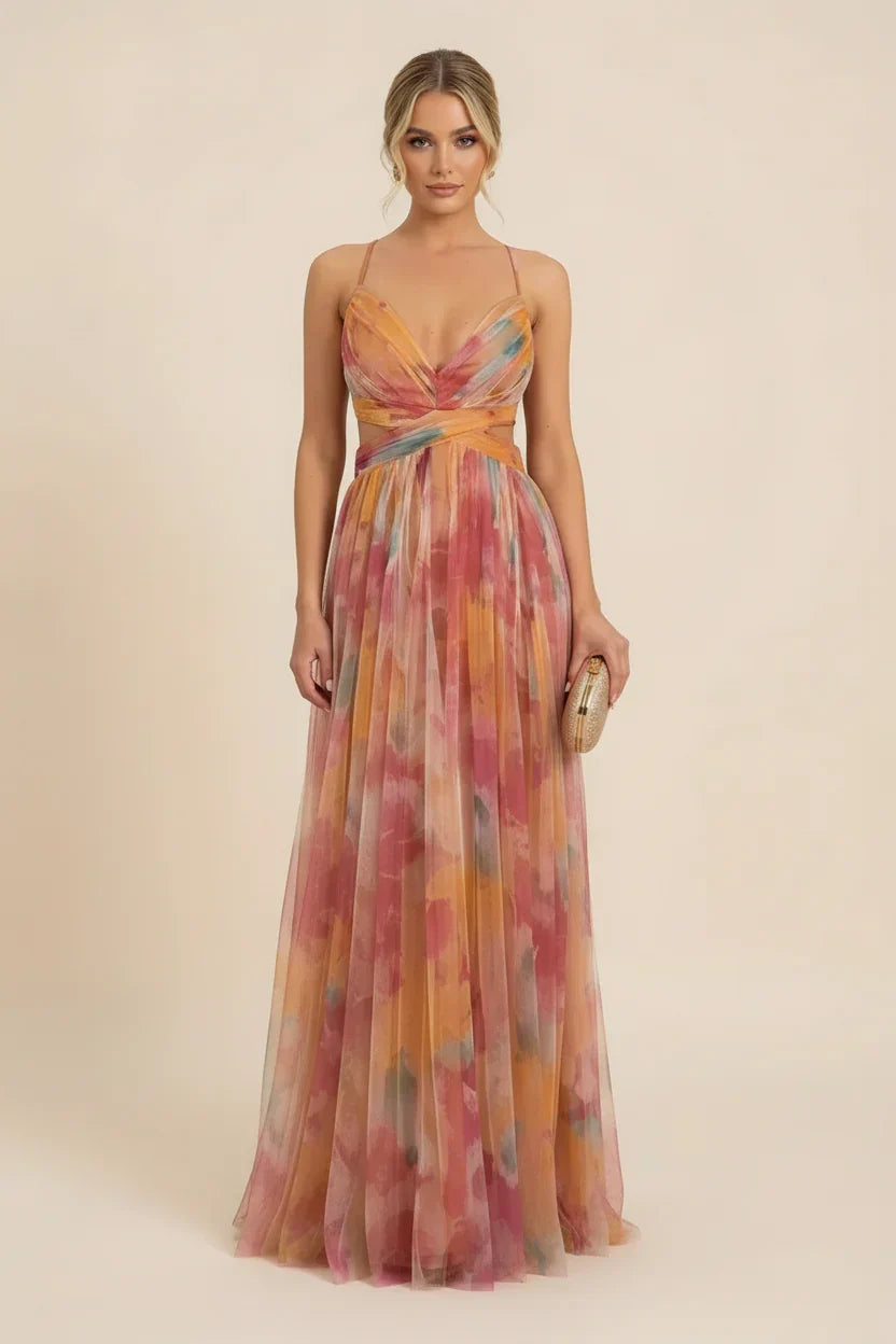 Bianca | Elegant Floral Bohemian Wedding Guest Maxi Dress