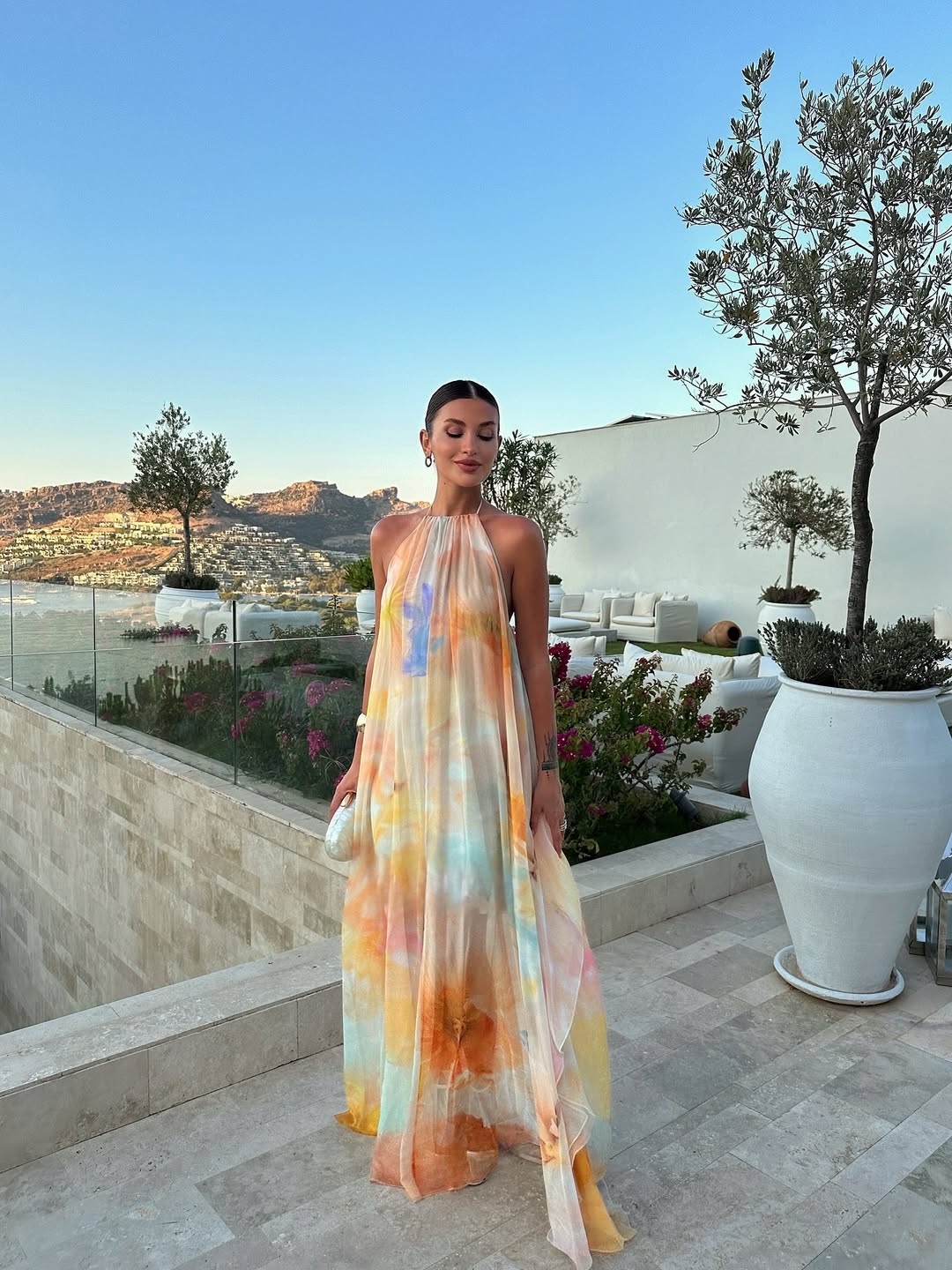 Rose | Halter Backless Chiffon Maxi Wedding-Guest Dress