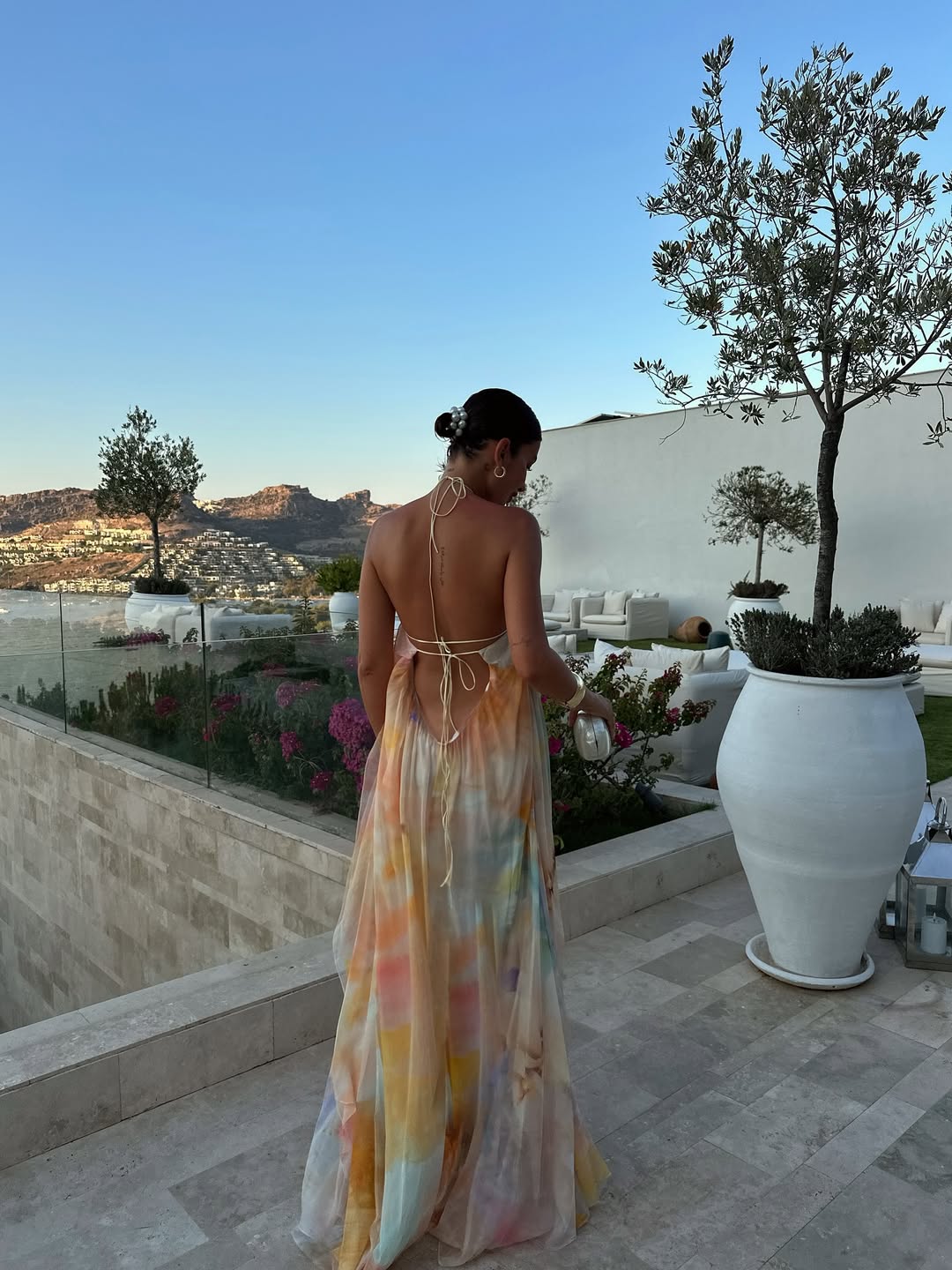Rose | Halter Backless Chiffon Maxi Wedding-Guest Dress
